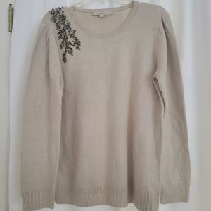Loft Dark Crystal Embellished Sweater